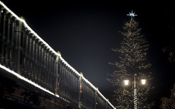 Φωταγωγήθηκε το υψηλότερο χριστουγεννιάτικο δέντρο στην Ελλάδα